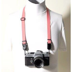 Small Adjustable 20-35" Pink Camera Neck Strap w/ Peak Design Anchors / Cotton